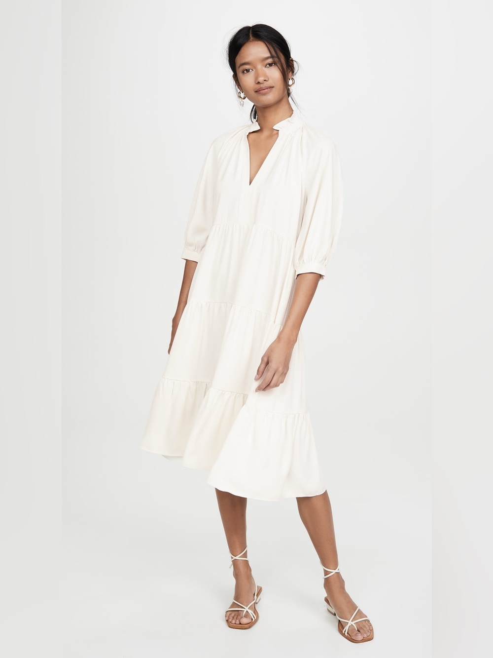 Amanda Uprichard Saffron Midi Dress Ivory Medium